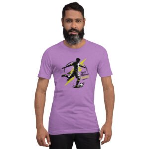 Play Believe Achieve Football T-Shirt – Motivational Soccer Graphic Tee | Sports Athlete Shirt (Unisex)