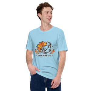 Thankful Turkey T-Shirt – Minimal Thanksgiving Graphic Tee | Autumn Fall Holiday Shirt (Unisex)