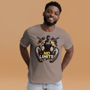 No Limits T-Shirt | Battle Ropes Workout Graphic Tee | Functional Training Gym Shirt | Fitness Motivation T-Shirt | Unisex Cotton Tee USA
