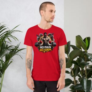 No Pain No Gain T-Shirt | Boxing Gym Motivation Tee | Hardcore Fitness Workout Shirt | Bodybuilding Strength Graphic Tee | Unisex Cotton T-Shirt USA