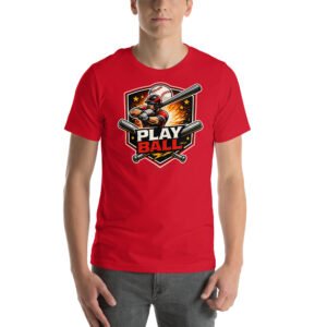 Play Ball T-Shirt | Baseball Graphic Tee | Vintage Sports Badge Shirt | Baseball Fan T-Shirt | Unisex Cotton Tee USA