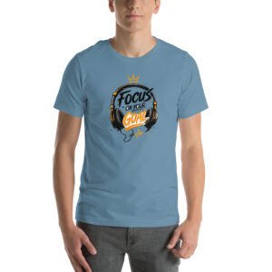 Focus On Your Goal T-Shirt | Motivational Streetwear Graphic Tee | Headphones Hustle Shirt | Unisex Premium Cotton Tee USA